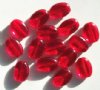 15 18x13x6mm Transparent Red Flat Oval Beads
